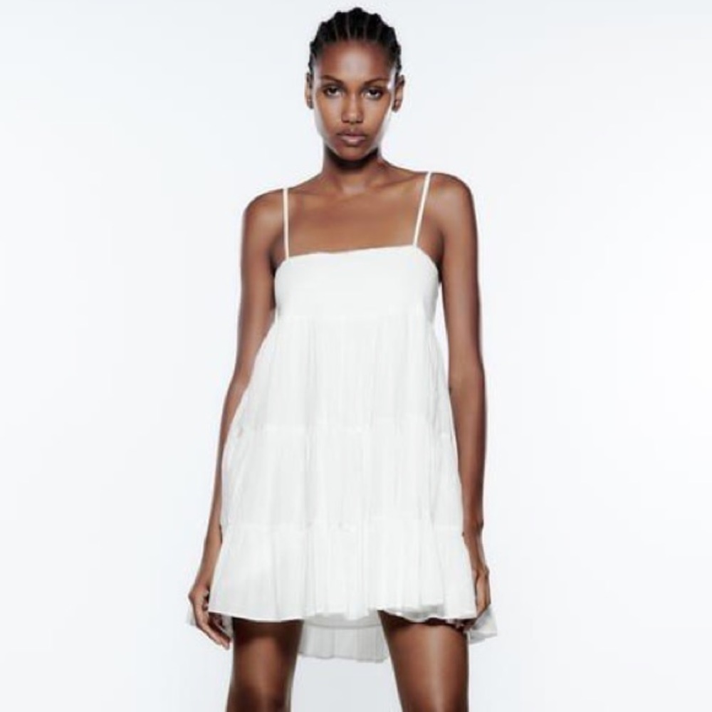 NWOT Zara White Babydoll Dress